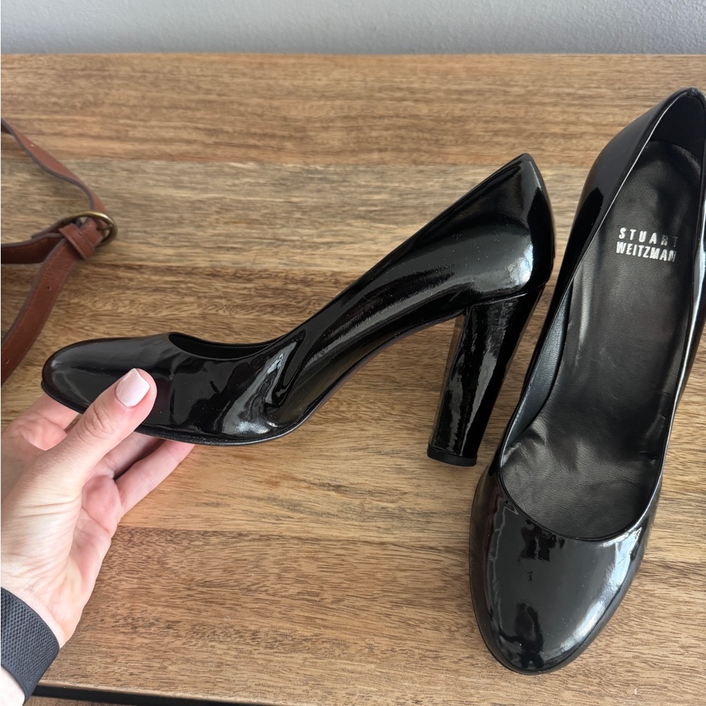 Stuart Weitzman Black Patent Leather Pumps